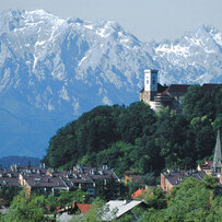 Ljubljana Castle with Alpine backdrop